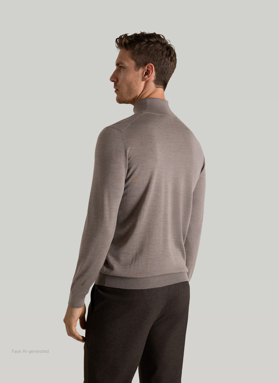 Pullover Rollkragen 1/1 Arm Cedar Wood Frontansicht