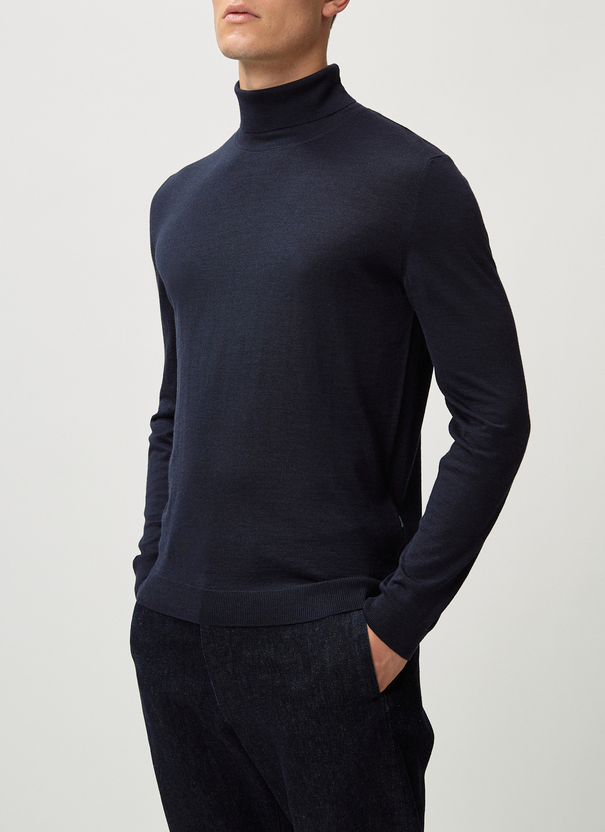 Pullover Rollkragen 1/1 Arm, Navy Detailansicht 1