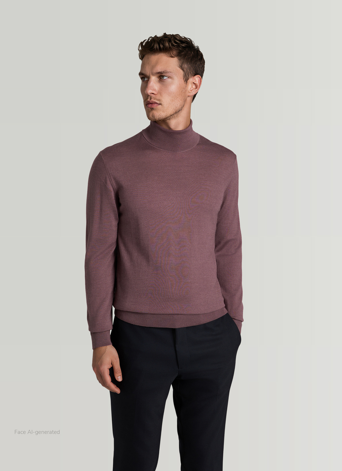 Pullover Rollkragen 1/1 Arm, Mellow Cherry Frontansicht