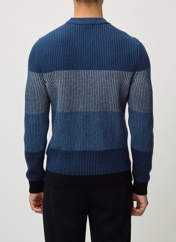 Pullover Rundhals 1/1 Arm Navy Frontansicht