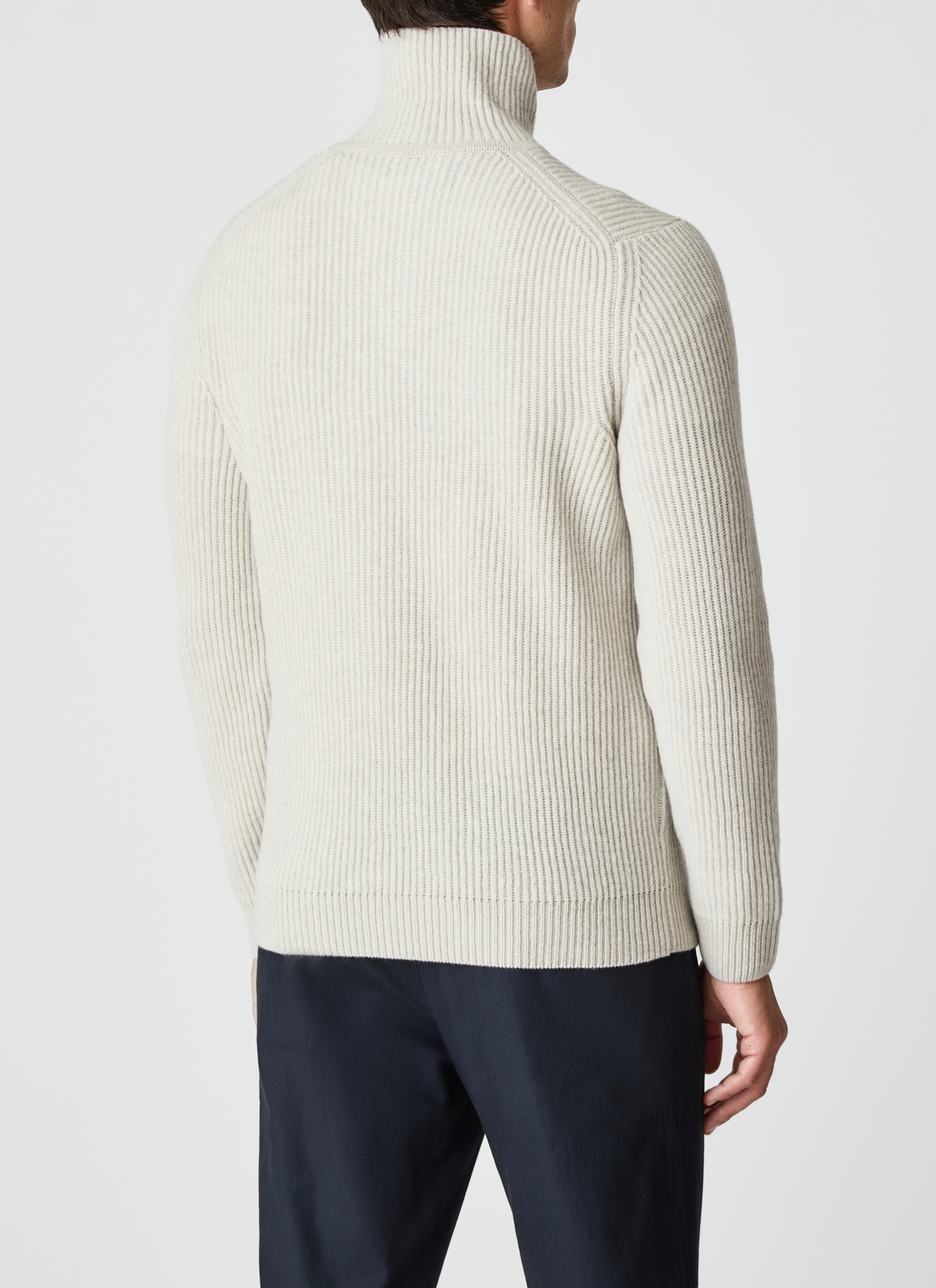 Pullover Troyer 1/1 Arm, Mascarpone Cream Rückansicht