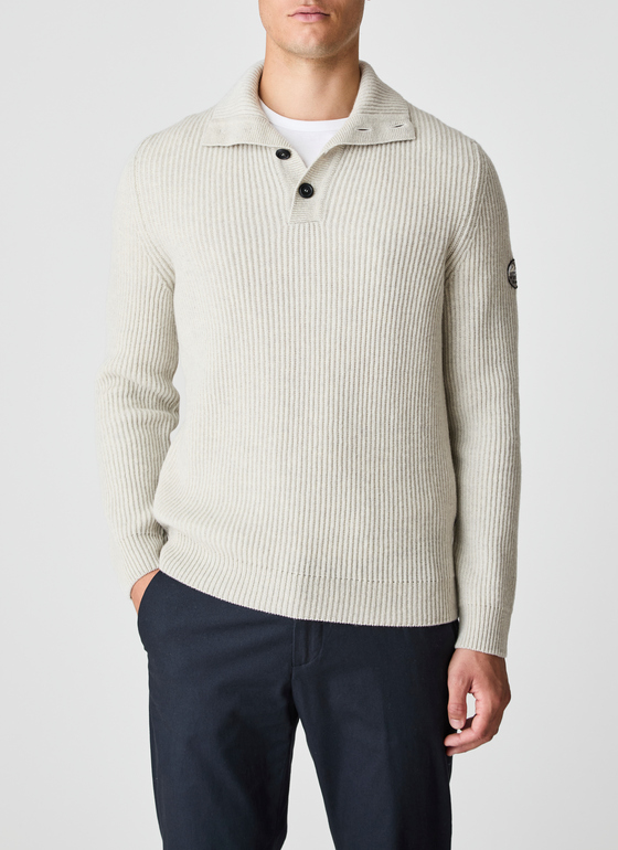 Pullover Troyer 1/1 Arm Mascarpone Cream Frontansicht