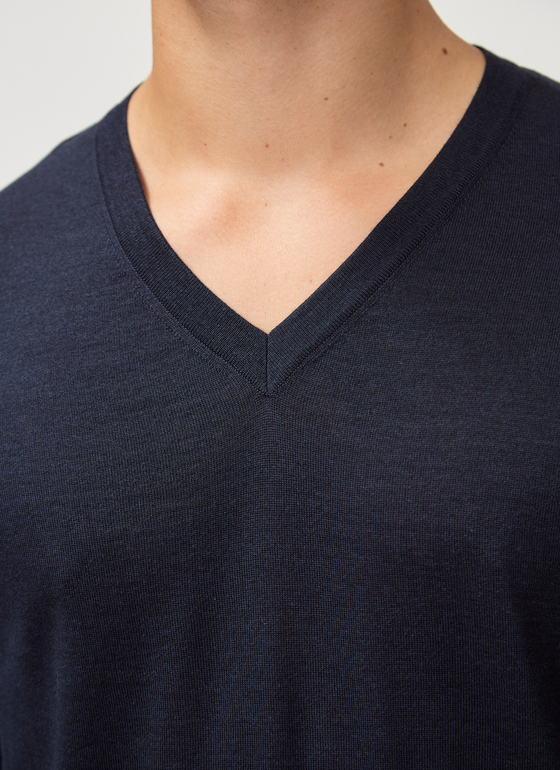 Pullover V-Ausschnitt 1/1 Arm Navy Frontansicht