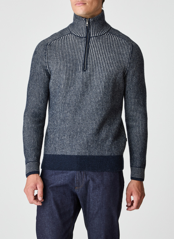 Pullover Troyer 1/1 Arm Deep Sea Frontansicht