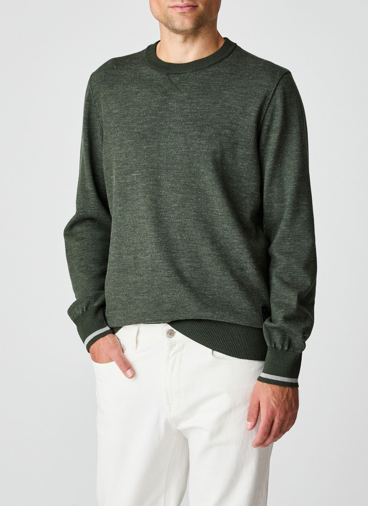 Pullover Rundhals 1/1 Arm, Moos Garden Frontansicht