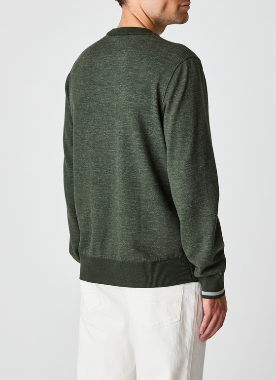 Pullover Rundhals 1/1 Arm Moos Garden Frontansicht