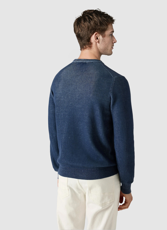 Pullover Rundhals 1/1 Arm Dawn Blue Frontansicht