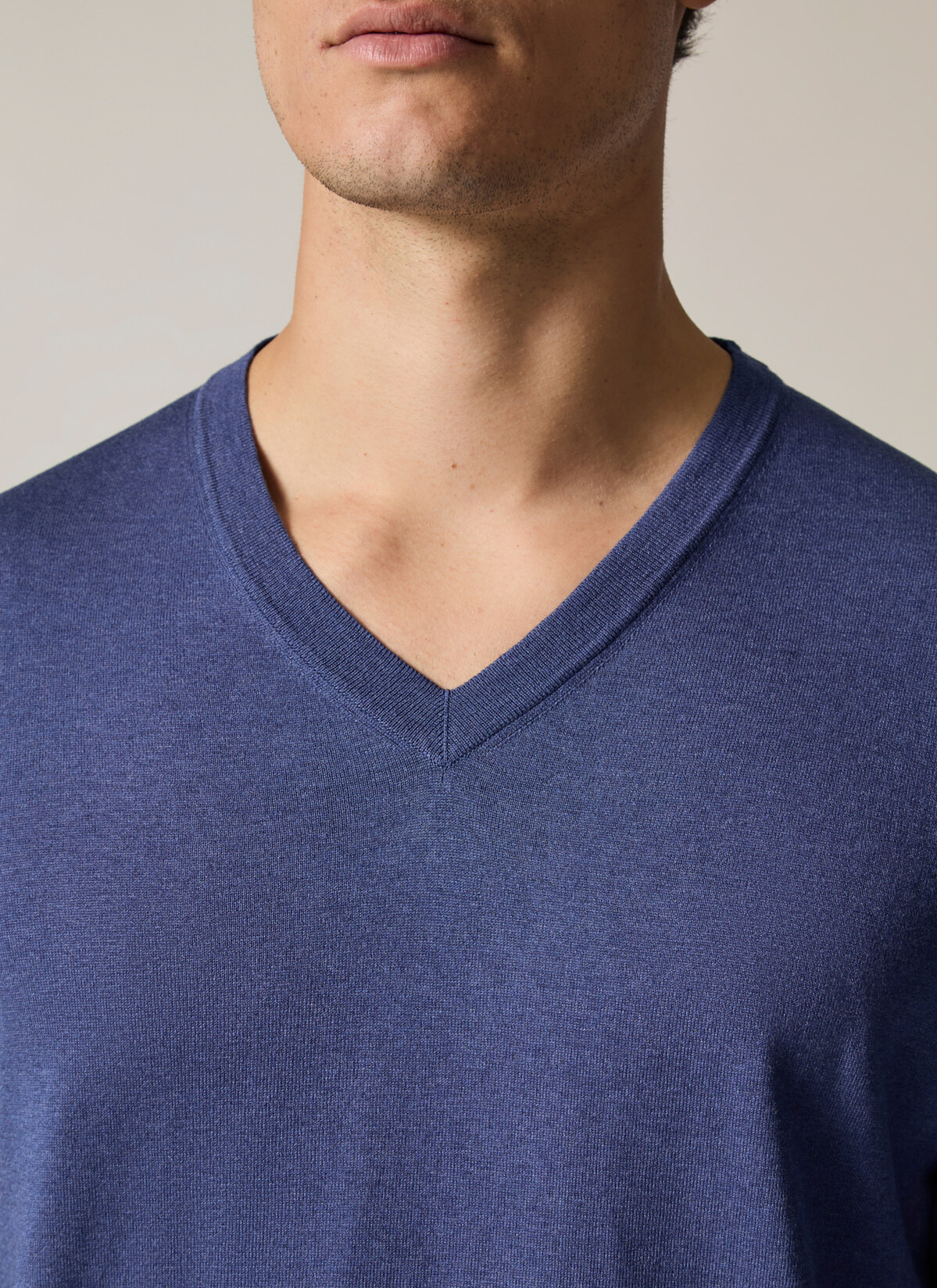 Pullover V-Ausschnitt 1/1 Arm, Deep Sea Detailansicht 2