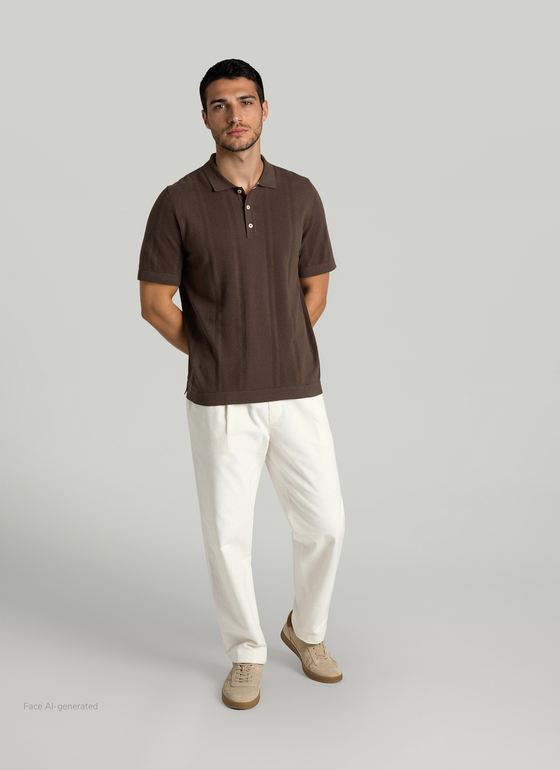 Poloshirt Nougat Frontansicht