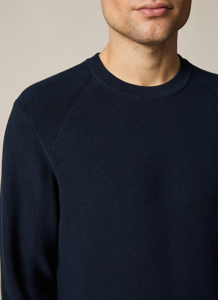 Pullover Rundhals 1/1 Arm, Navy Detailansicht 1