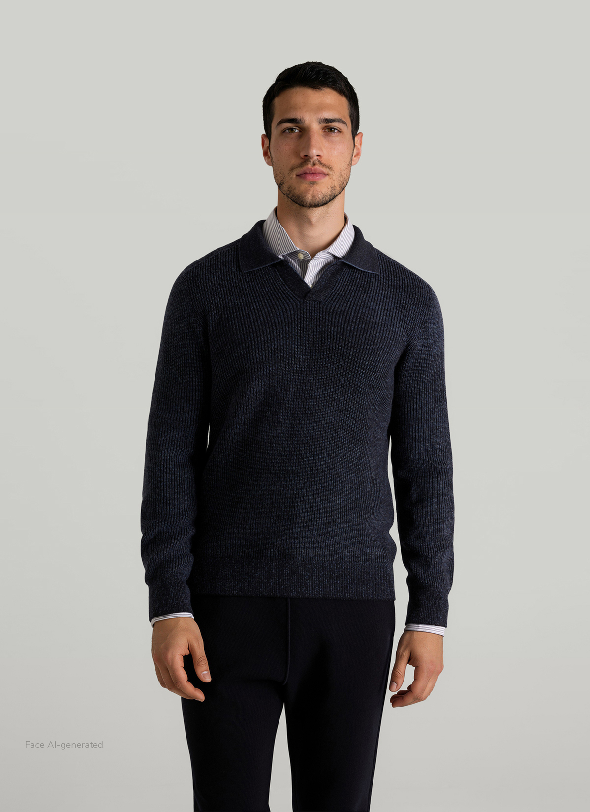 Pullover V-Ausschnitt 1/1 Arm, Navy Frontansicht