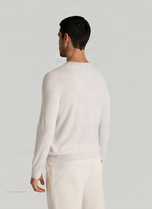 Pullover Rundhals 1/1 Arm, Mascarpone Cream Rückansicht