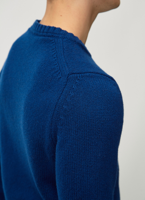 Pullover Rundhals 1/1 Arm Cobalt Blue Frontansicht