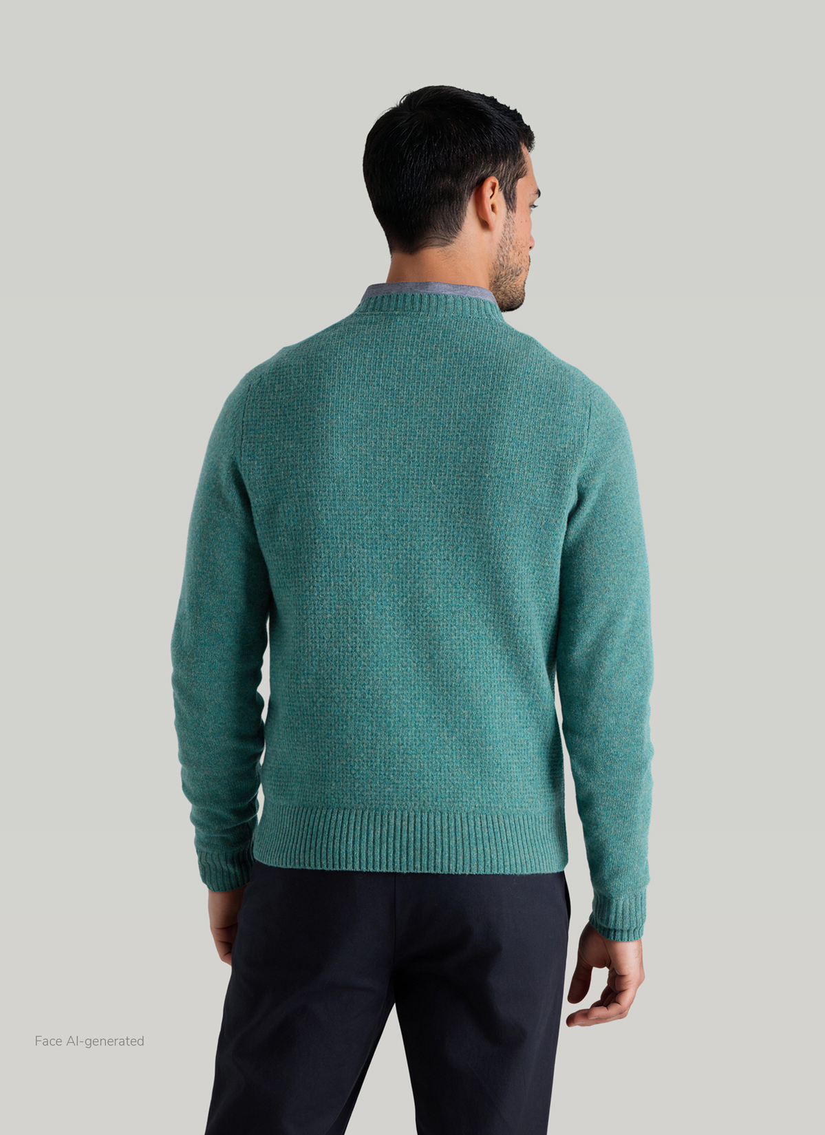 Pullover Rundhals 1/1 Arm, Foggy Wood Rückansicht