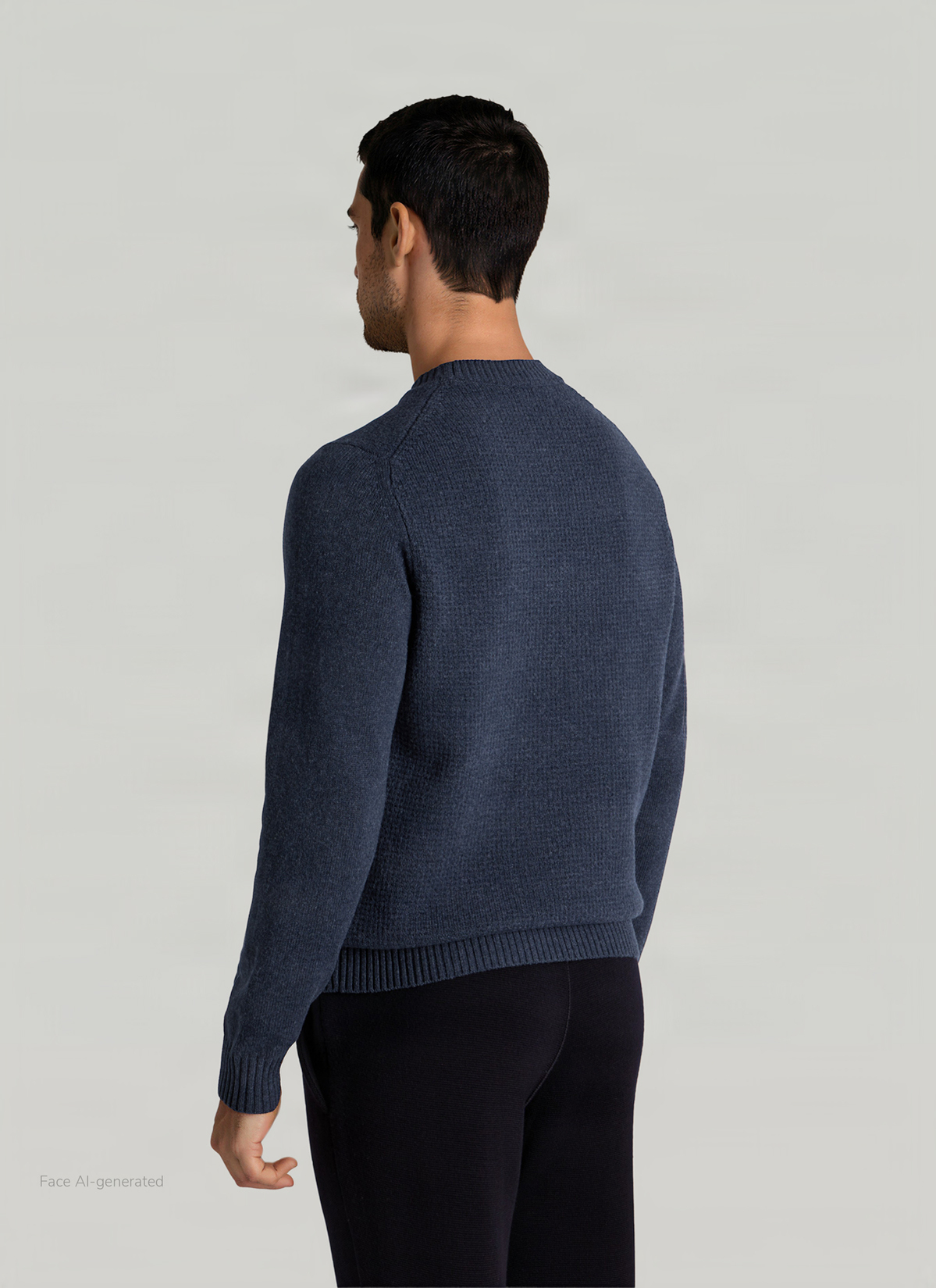 Pullover Rundhals 1/1 Arm, Midnight Blue Rückansicht