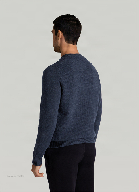 Pullover Rundhals 1/1 Arm, Midnight Blue Rückansicht