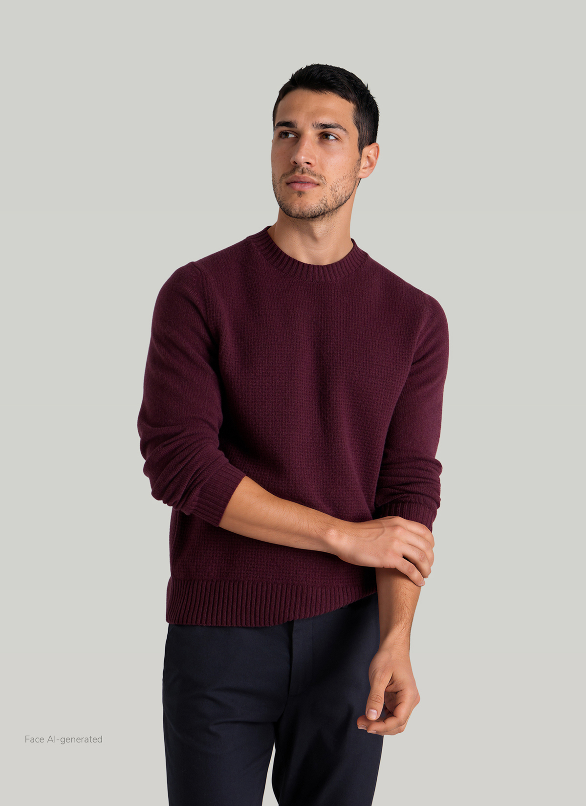 Pullover Rundhals 1/1 Arm, Mellow Cherry Detailansicht 2