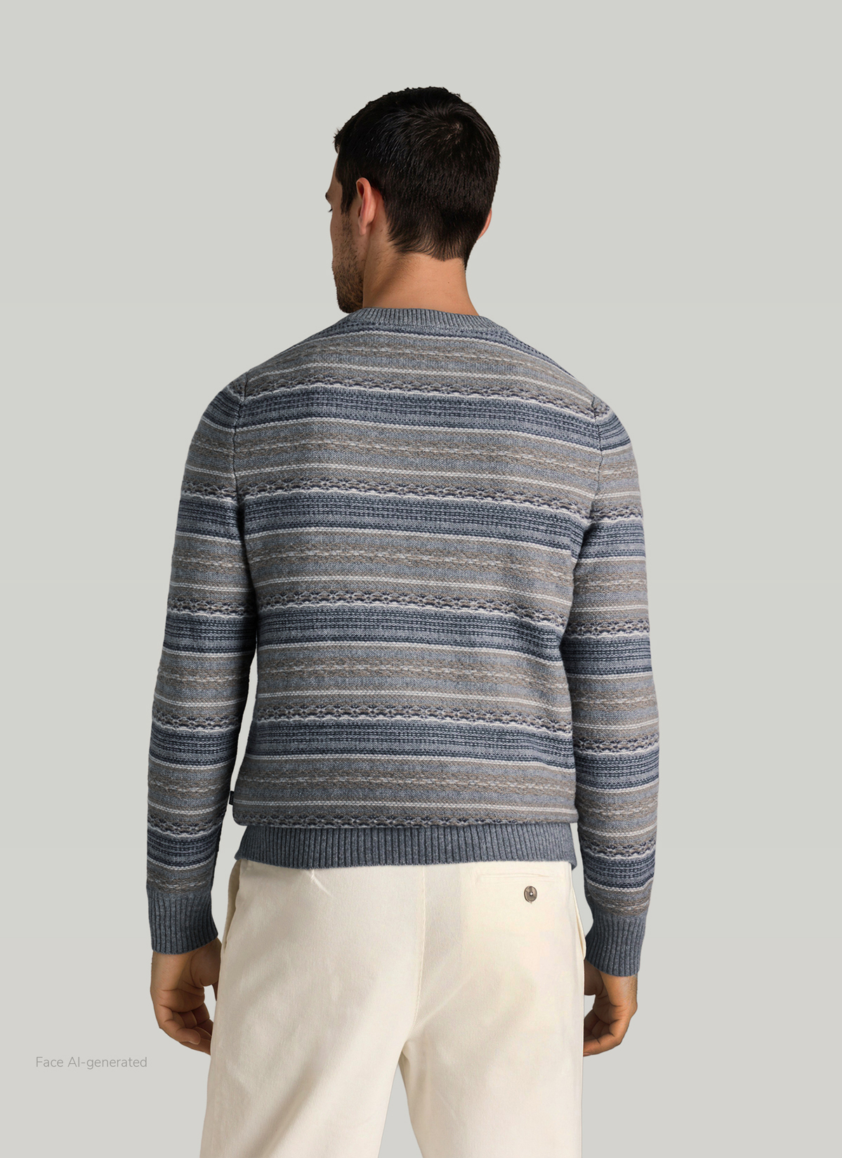 Pullover Rundhals 1/1 Arm, Shark Skin Rückansicht