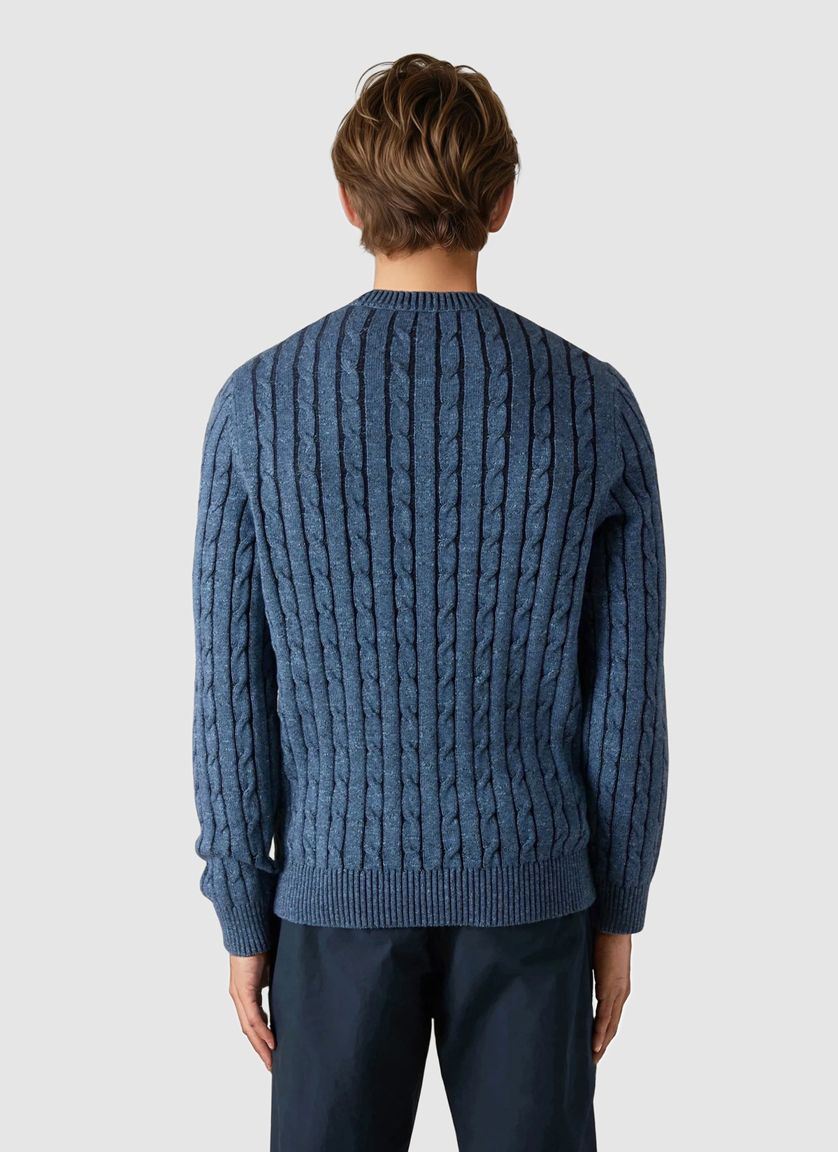 Pullover Rundhals 1/1 Arm, Dawn Blue Rückansicht