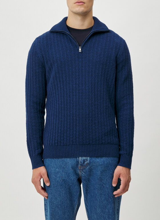 Pullover Troyer 1/1 Arm Dusk Blue Frontansicht