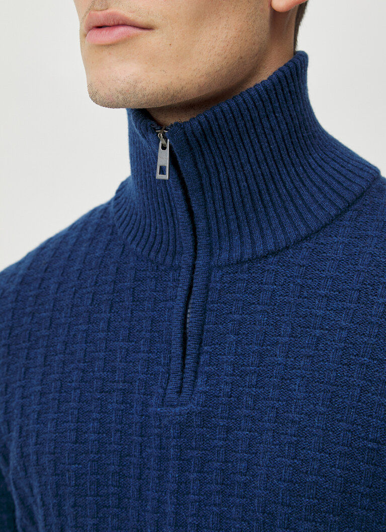 Pullover Troyer 1/1 Arm, Dusk Blue Detailansicht 2