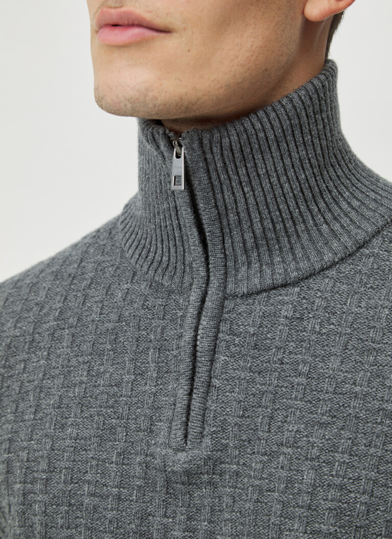 Pullover Troyer 1/1 Arm, Grey Rock Detailansicht 2