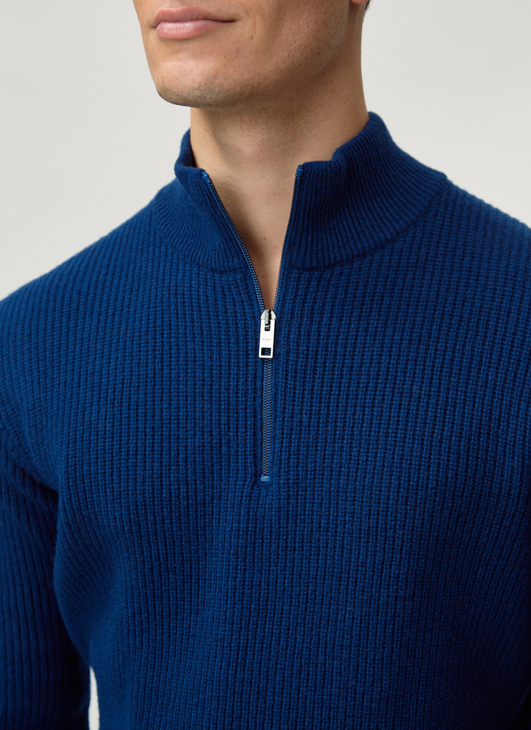 Pullover Troyer 1/1 Arm, Cobalt Blue Detailansicht 2