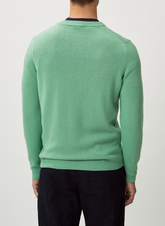 Pullover Rundhals 1/1 Arm Green Mint Frontansicht