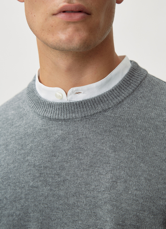 Pullover Rundhals 1/1 Arm Mercury Grey Frontansicht