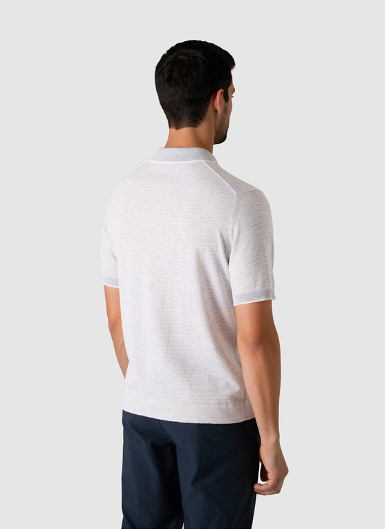 Pullover Polo 1/2 Arm Clear Silver Frontansicht
