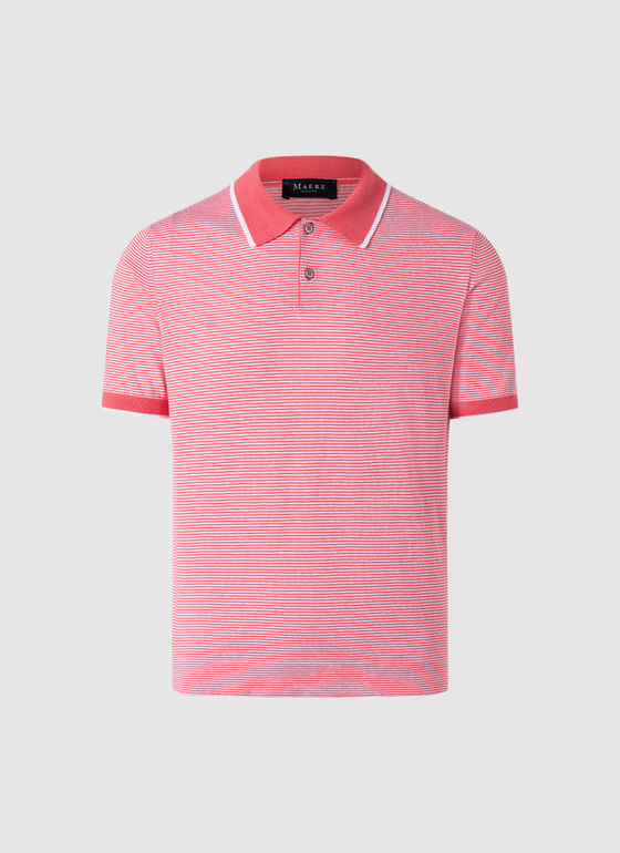 Pullover Polo 1/2 Arm Shiny Flamingo Frontansicht