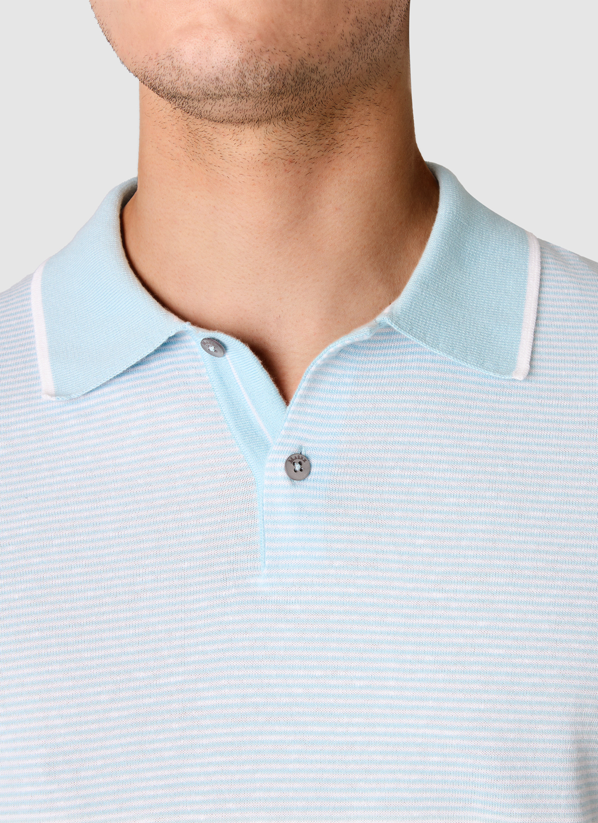 Pullover Polo 1/2 Arm, Bright Aqua Detailansicht 1