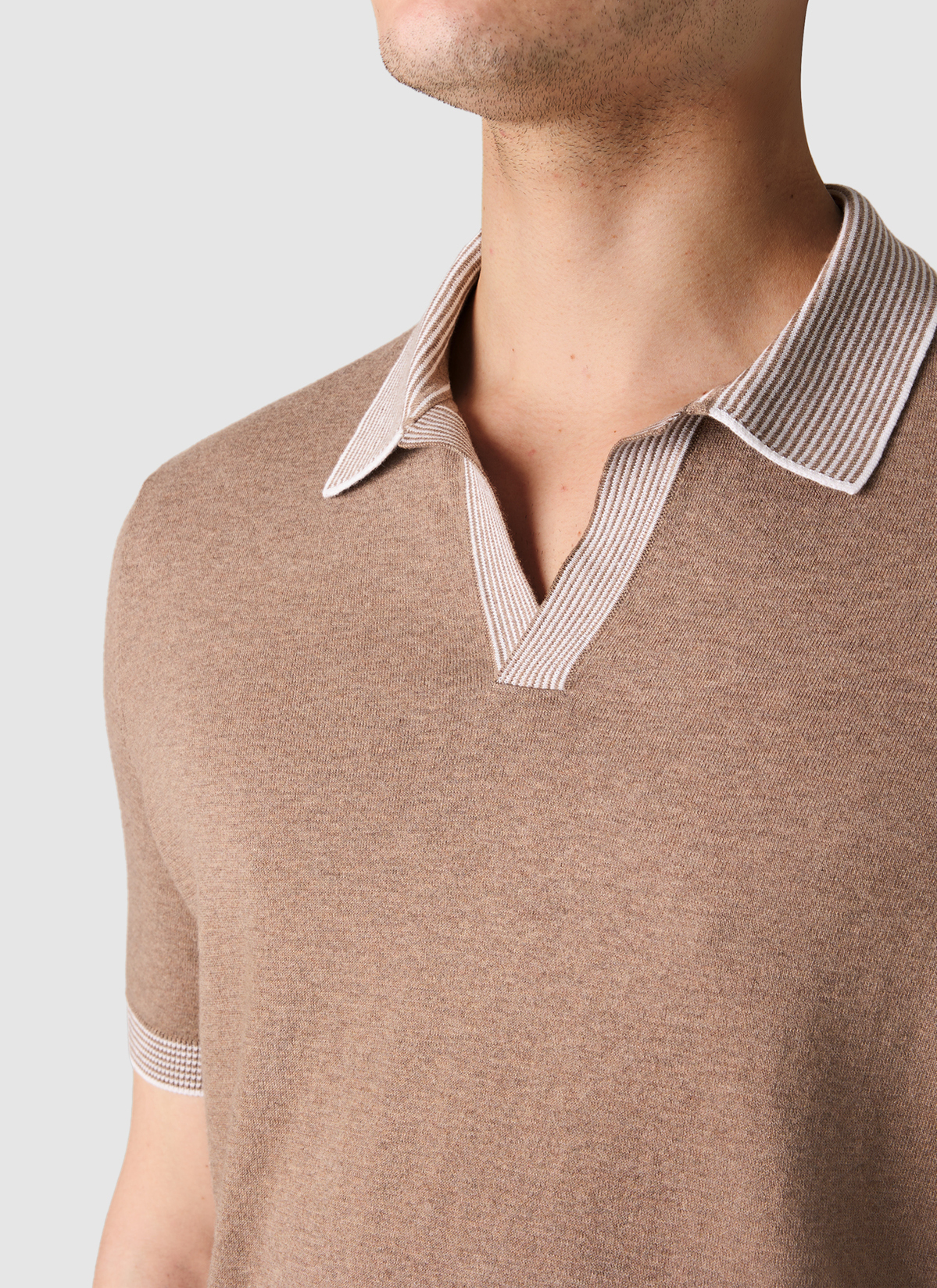 Pullover Polo 1/2 Arm, Frappuccino Detailansicht 1