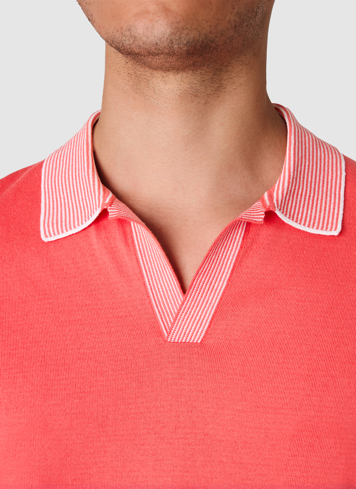 Pullover Polo 1/2 Arm, Shiny Flamingo Detailansicht 1