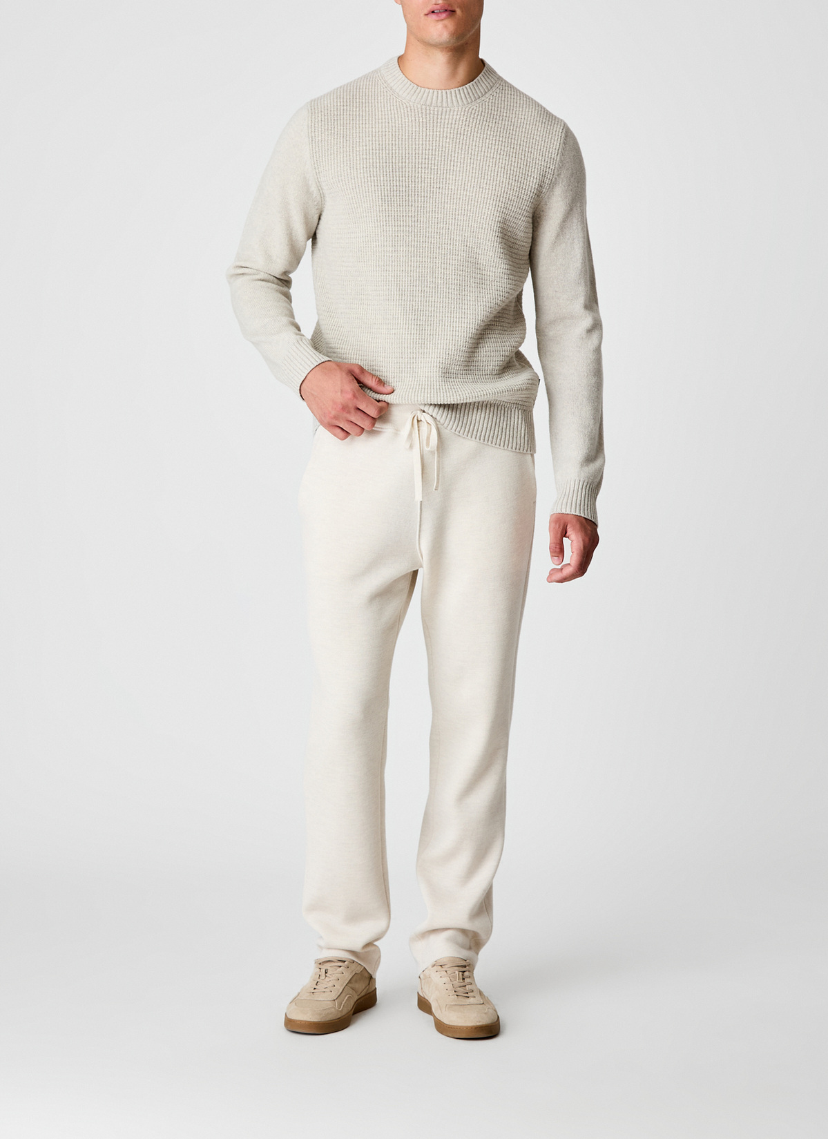 Pullover Rundhals 1/1 Arm, Mascarpone Cream Detailansicht 1