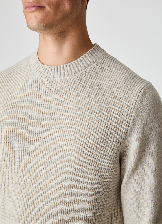 Pullover Rundhals 1/1 Arm Mascarpone Cream Frontansicht