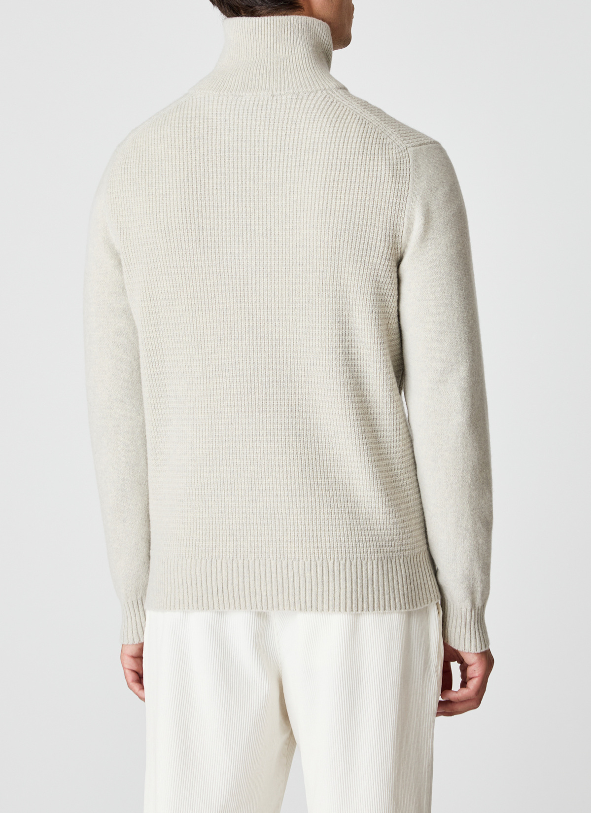 Pullover Troyer 1/1 Arm, Mascarpone Cream Rückansicht