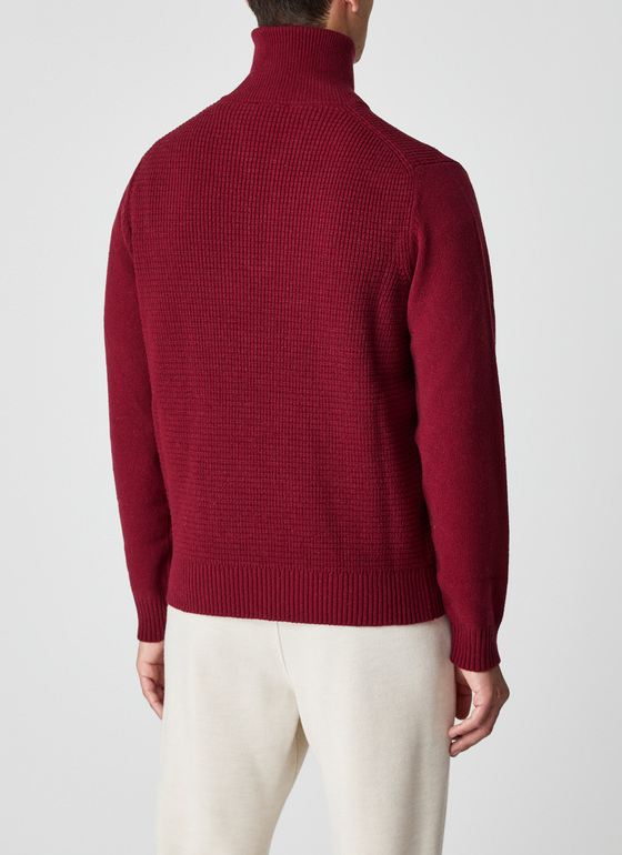 Pullover Troyer 1/1 Arm Weinrot Frontansicht