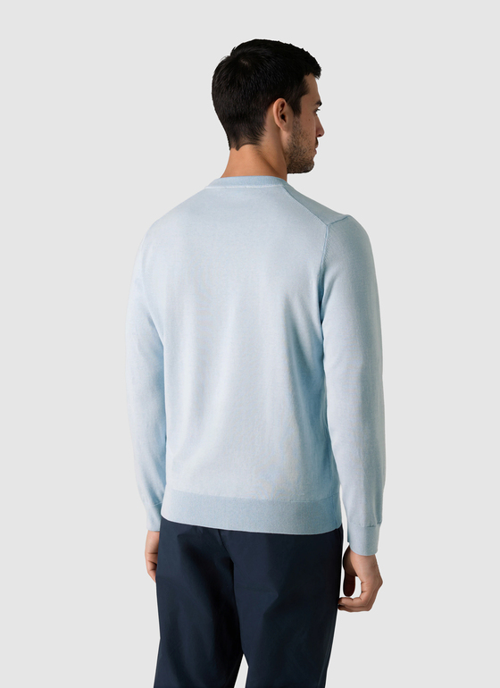 Pullover Rundhals 1/1 Arm Blue Sky Frontansicht
