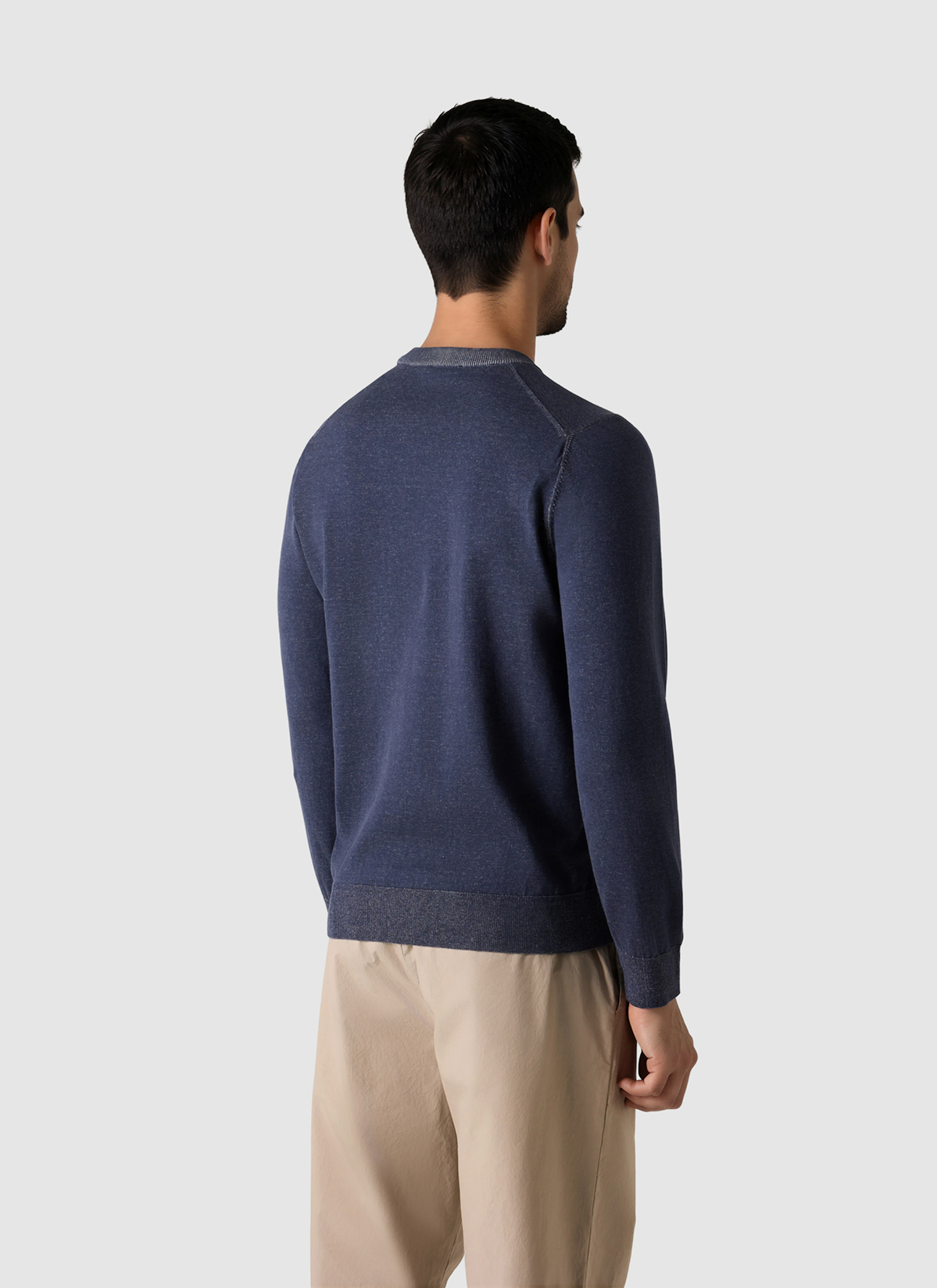 Pullover Rundhals 1/1 Arm, Dawn Blue Rückansicht