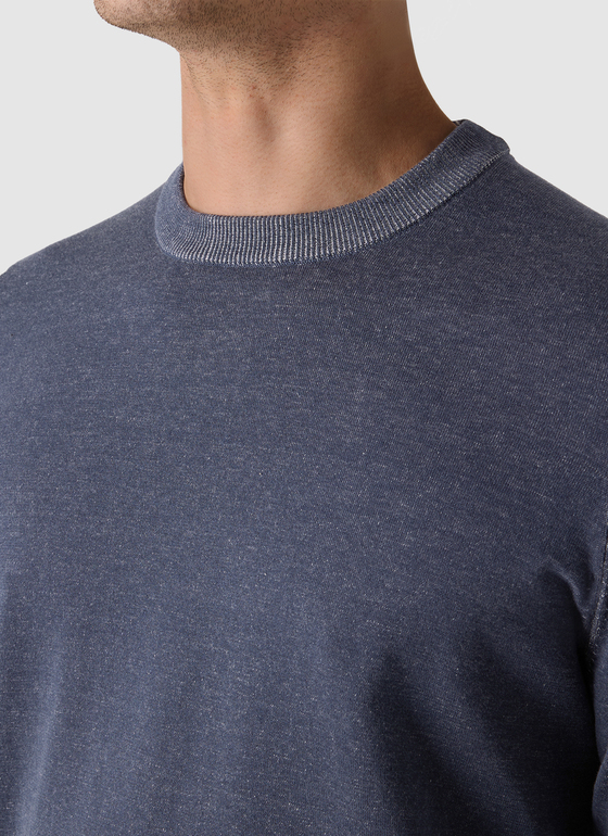 Pullover Rundhals 1/1 Arm Dawn Blue Frontansicht