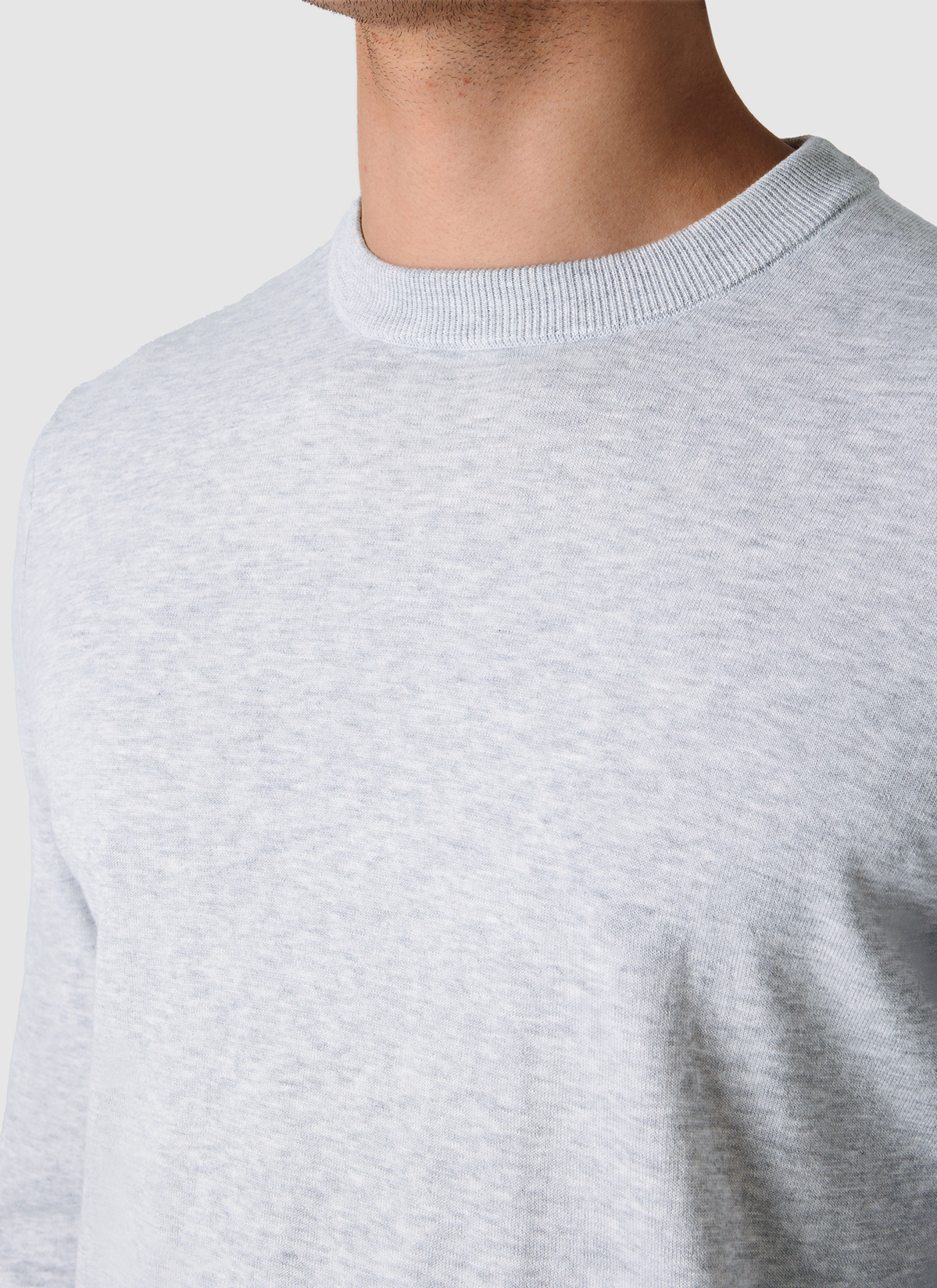 Pullover Rundhals 1/1 Arm, Clear Silver Detailansicht 1