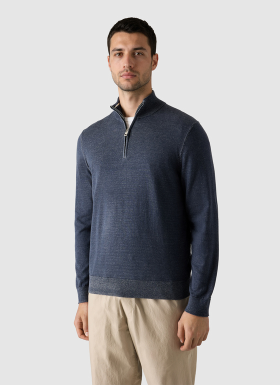 Pullover Troyer 1/1 Arm Dawn Blue Frontansicht