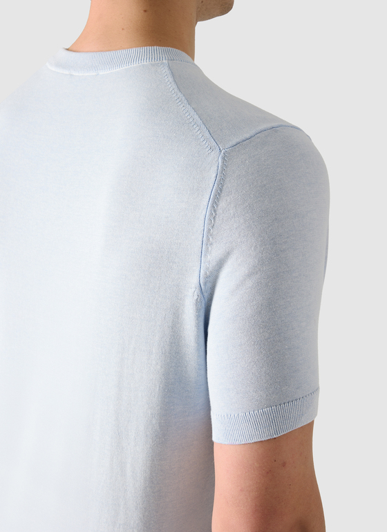 Pullover Rundhals 1/2 Arm Blue Sky Frontansicht