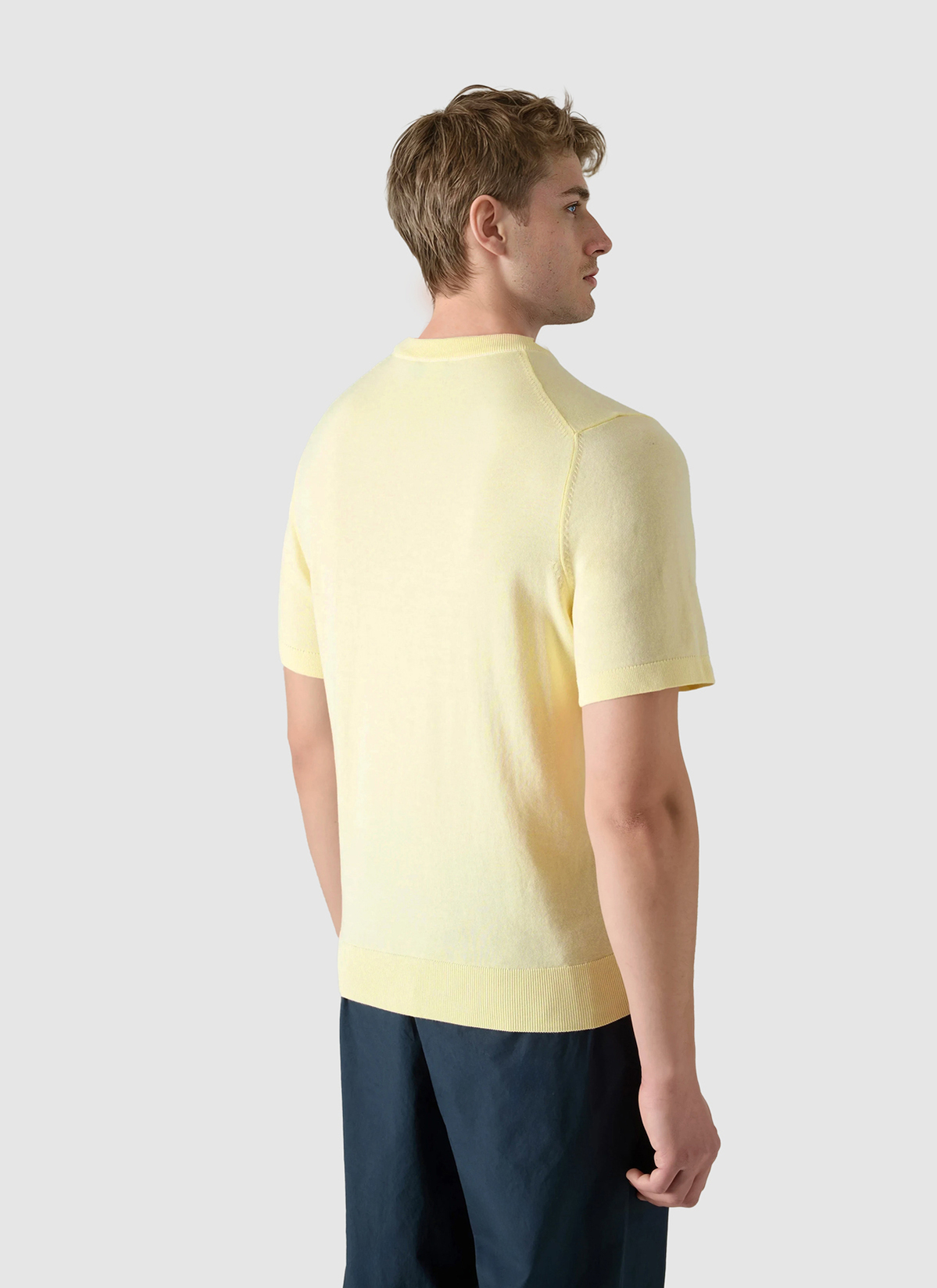 Pullover Rundhals 1/2 Arm, Light Yellow Rückansicht