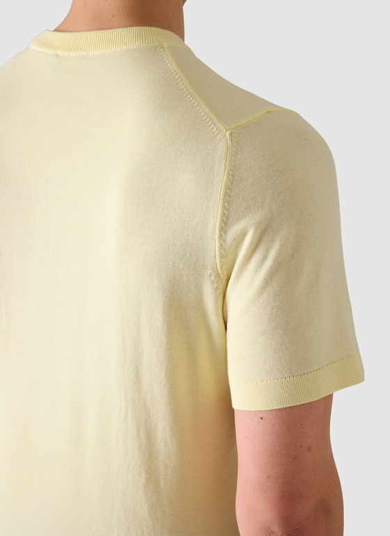 Pullover Rundhals 1/2 Arm Light Yellow Frontansicht