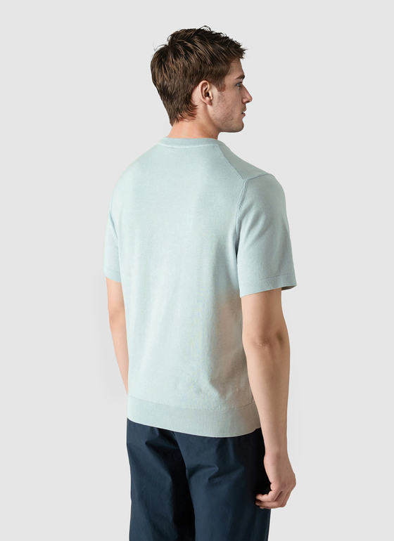 Pullover Rundhals 1/2 Arm Bright Aqua Frontansicht