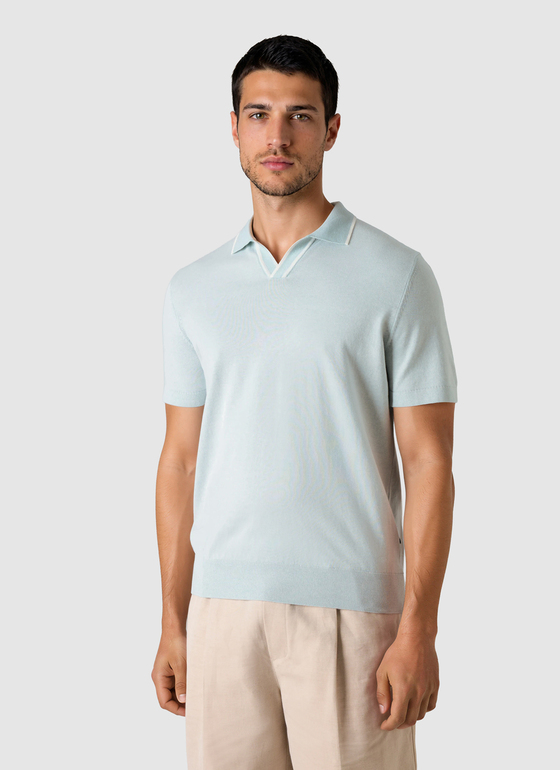 Poloshirt Bright Aqua Frontansicht