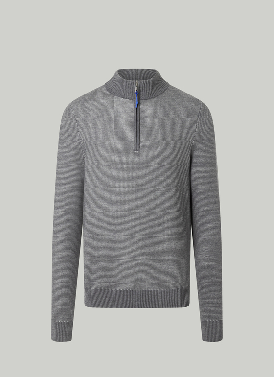 Pullover Troyer 1/1 Arm Shark Skin Frontansicht