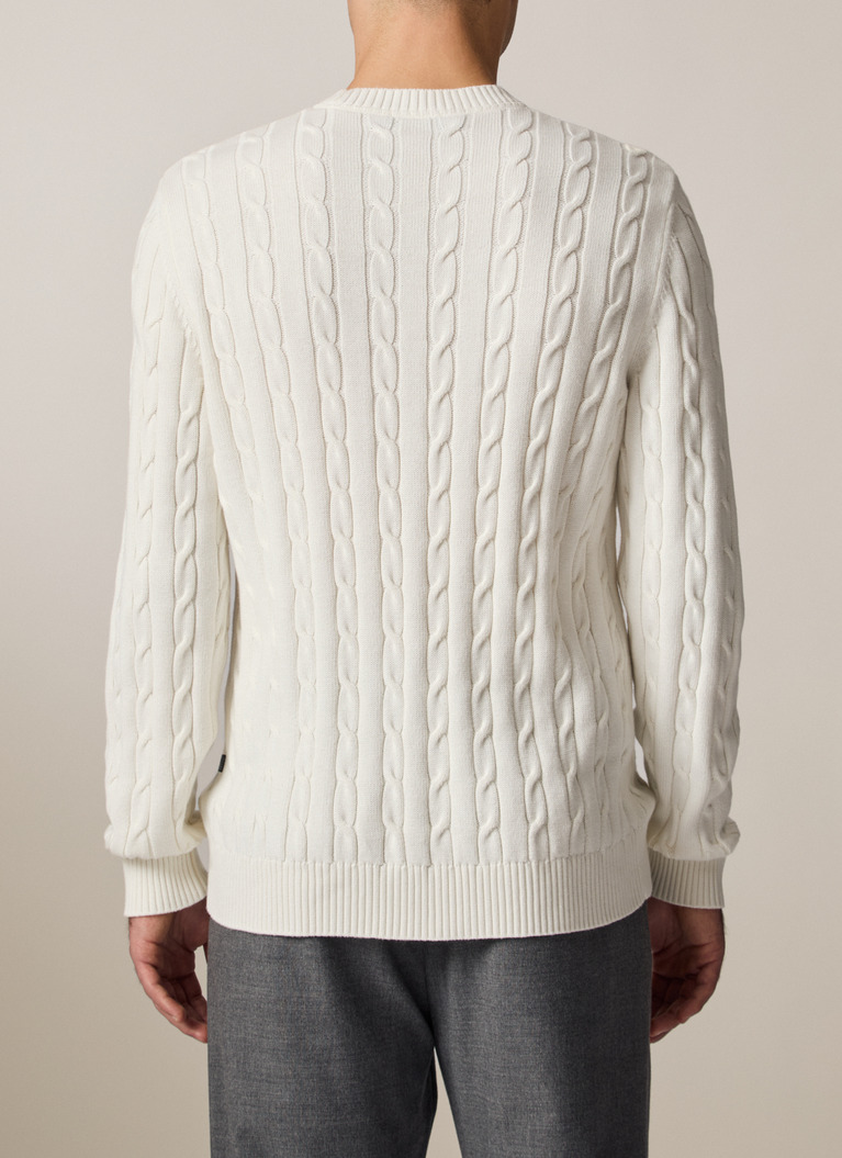 Pullover Rundhals 1/1 Arm, Off White Rückansicht